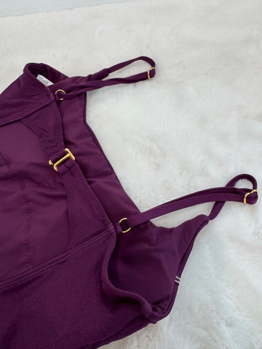 New Becca Women's Size M Aubergine Sheen One-Piece Swimsuit - Picture 11 of 12